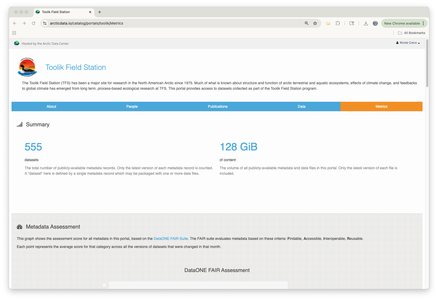 Metrics Page Screenshot