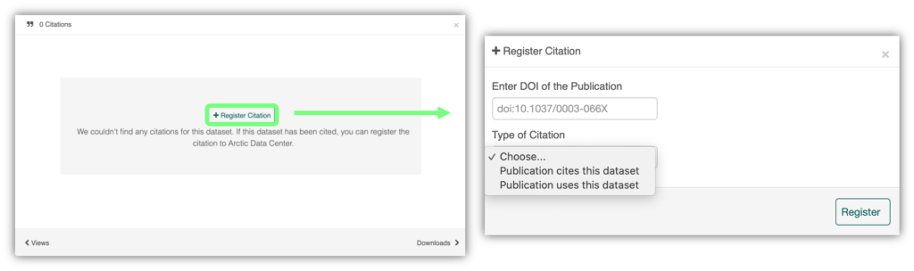 Button to register citations