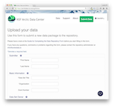Submit data on the Arctic Data Center website using a simple online form.